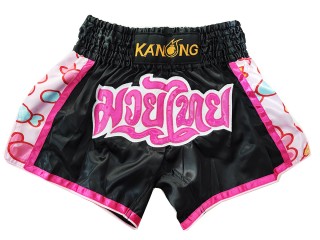 กางเกงมวยไทย กางเกงนักมวย Kanong : KNS-501-สีดำ