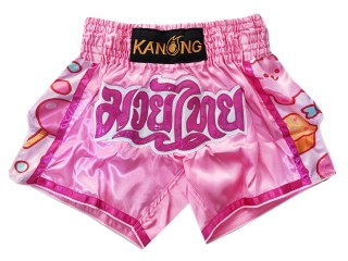 กางเกงมวยไทย กางเกงนักมวย Kanong : KNS-501-สีชมพู