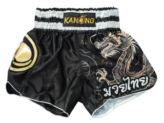 กางเกงมวยไทย กางเกงนักมวย Kanong : KNS-505-สีดำ