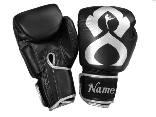 สั่งทำนวมมวยหนังแท้ ปักชื่อข้อมือ : KNGCUST-R-422