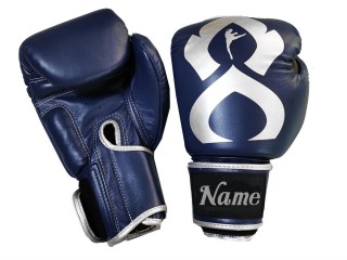 สั่งทำนวมมวยหนังแท้ ปักชื่อข้อมือ : KNGCUST-R-424