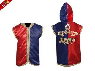 เสื้อฮู้ดมวยไทย สั่งทำ สำหรับเด็ก : แดง-กรมท่า ลายไทย