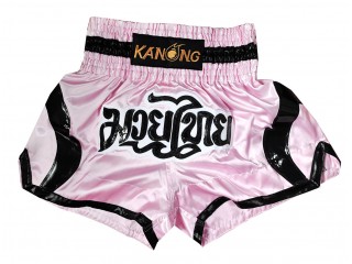 กางเกงมวยไทย กางเกงนักมวย Kanong : KNS-144-ชมพู