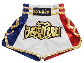 กางเกงมวยไทยปักชื่อ : KNSCUST-1261-ฝรั่งเศส