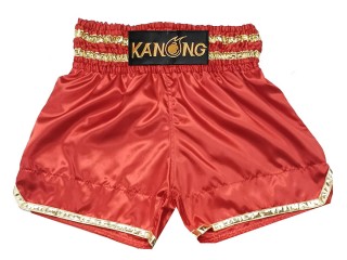 กางเกงมวยไทยปักชื่อ : KNSCUST-1278-แดง