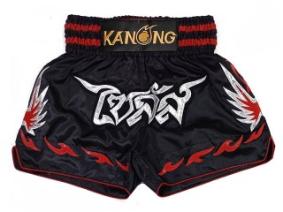 กางเกงมวยไทย สั่งทำ : KNSCUST-1285-ดำ