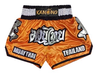 กางเกงมวยไทย สั่งทำ สีส้ม : KNSCUST-1293
