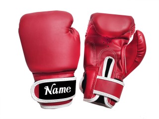สั่งทำนวมชกมวยเด็ก ปักชื่อข้อมือ : KNGCUST-KIDS-440 สีแดง