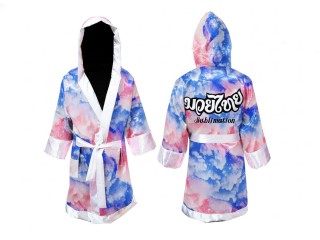 เสื้อคลุมมวยไทย ผ้าพิมพ์ Boxing Robe ปักชื่อได้ เสื้อคลุมมวยไทย ผ้าพิมพ์ Boxing Robe ปักชื่อได้