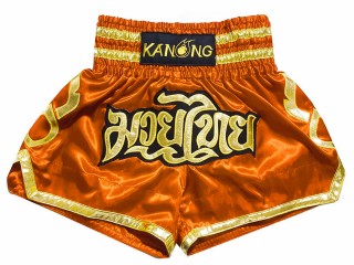 กางเกงมวยไทย กางเกงนักมวย Kanong : KNS-121-ส้ม