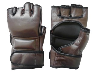 นวม MMA ชกมวย ใส่ Logo ข้อมือ : สีน้ำตาล
