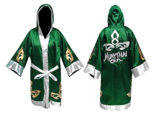 เสื้อคลุมมวยไทย KANONG Boxing Robe ปักชื่อได้ : KNFIR-143-สีเขียว