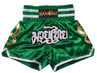 กางเกงมวยไทย กางเกงนักมวย Kanong : KNS-143-สีเขียว