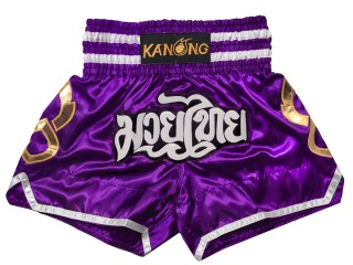 กางเกงมวยไทย กางเกงนักมวย Kanong : KNS-143-สีม่วง