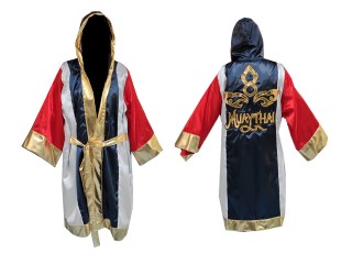 เสื้อคลุมมวยไทย KANONG Boxing Robe ปักชื่อได้ : KNFIR-120-สีกรมธงชาติ
