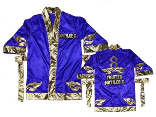 เสื้อคลุมมวยไทย KANONG Boxing Robe ปักชื่อได้ : สีน้ำเงิน