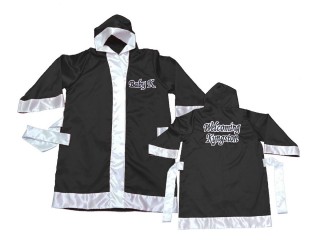 เสื้อคลุมมวยไทย KANONG Boxing Robe ปักชื่อได้ : สีดำ/ขาว