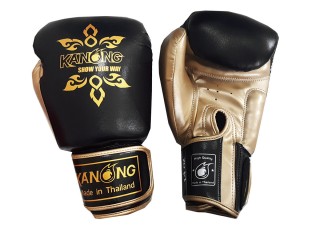 นวมมวยไทย นวมนักมวย KANONG : "Thai Power" ดำ/ทอง