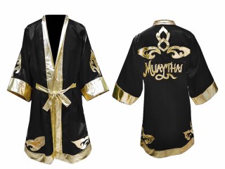 เสื้อคลุมมวยไทยสำหรับเด็ก KANONG Boxing Robe ปักชื่อได้ : สีดำลายไทย