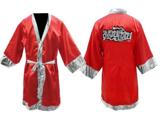 เสื้อคลุมมวยไทย แบรนด์คะนอง ปักชื่อได้ : KNFIR-125-สีแดง