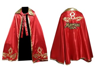 เสื้อคลุมมวยไทยแบตแมน แบรนด์คะนอง ปักชื่อได้ : สีแดงลายไทย