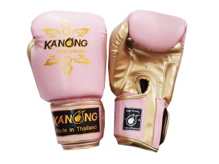 นวมมวยไทย นวมนักมวย KANONG : "Thai Power" ชมพู/ทอง
