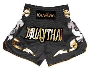 กางเกงต่อยมวยไทย กางเกงมวย Kanong : KNS-126-ดำ