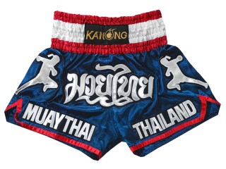 กางเกงมวยไทย กางเกงมวยลายนักสู้ : KNS-133-กรม