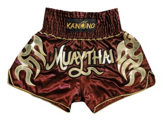 กางเกงมวยไทย กางเกงมวย Kanong : KNS-134-เลือดหมู