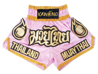 กางเกงมวยไทยสำหรับเด็ก Kanong : KNS-118-ชมพู