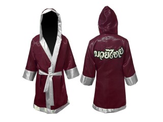 เสื้อคลุมมวยไทย KANONG Boxing Robe ปักชื่อได้ : สีเลือดหมู