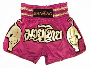 กางเกงชกมวย กางเกงนักมวย Kanong : KNS-135 ชมพูเข้ม