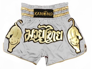 กางเกงชกมวย กางเกงนักมวย Kanong : KNS-135 เทา