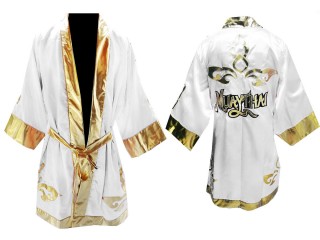 เสื้อคลุมมวยไทย KANONG Boxing Robe ปักชื่อได้ : สีขาว