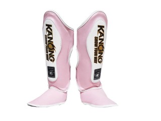 สนับแข้งมวยไทย KANONG หนัง Semi leather เกรดส่งออก สำหรับเด็ก : ชมพูอ่อน