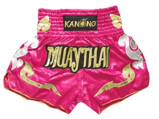 กางเกงมวยไทย กางเกงนักมวย Kanong : KNS-126 ชมพูเข้ม