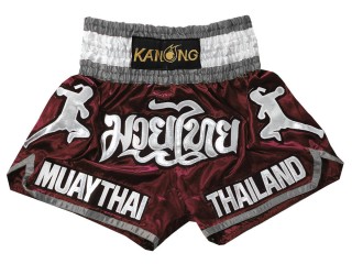 กางเกงมวยไทย กางเกงชกมวย Kanong : KNS-133 เลือดหมู