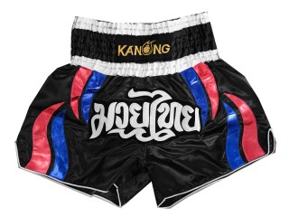 กางเกงมวยไทย กางเกงนักมวย Kanong : KNS-138 ดำ