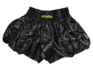 กางเกงต่อยมวยทรง Gladiator แบรนด์คะนอง  : KNS-139 ดำ