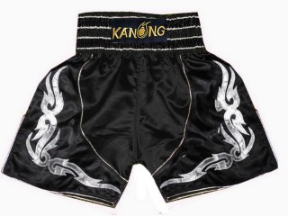 กางเกงมวยสากล กางเกงบ็อกซิ่งปักชื่อ : KNBXCUST-2017 สีดำ