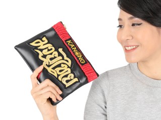 กระเป๋า Clutch ดีไซน์มวยไทย by KANONG : สีดำ/แดง ขนาด A5
