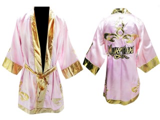 เสื้อคลุมมวยไทย KANONG Boxing Robe ปักชื่อได้ : สีชมพูลายไทย