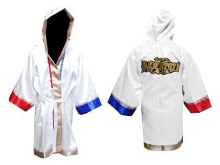 เสื้อคลุมมวยไทย KANONG Boxing Robe ปักชื่อได้ : สีขาว ธงชาติ