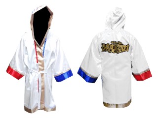 เสื้อคลุมมวยไทย KANONG Boxing Robe ปักชื่อได้ : สีขาว 