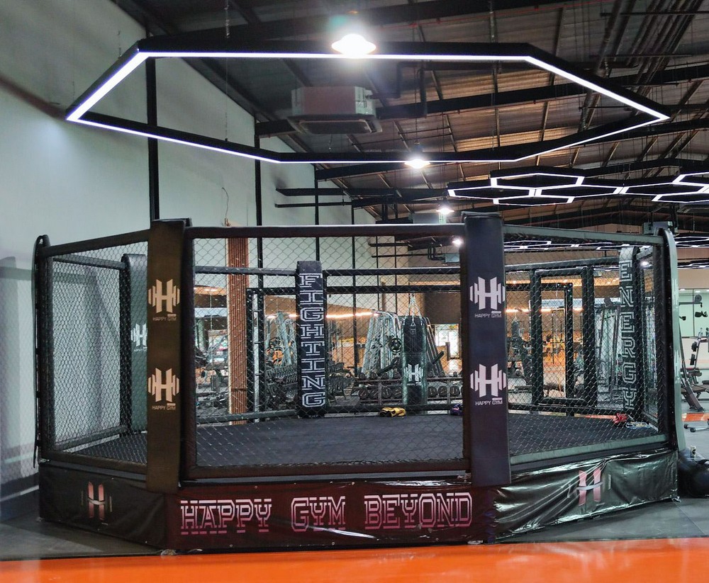 ตัวอย่างการติดตั้งกรง MMA ในยิม